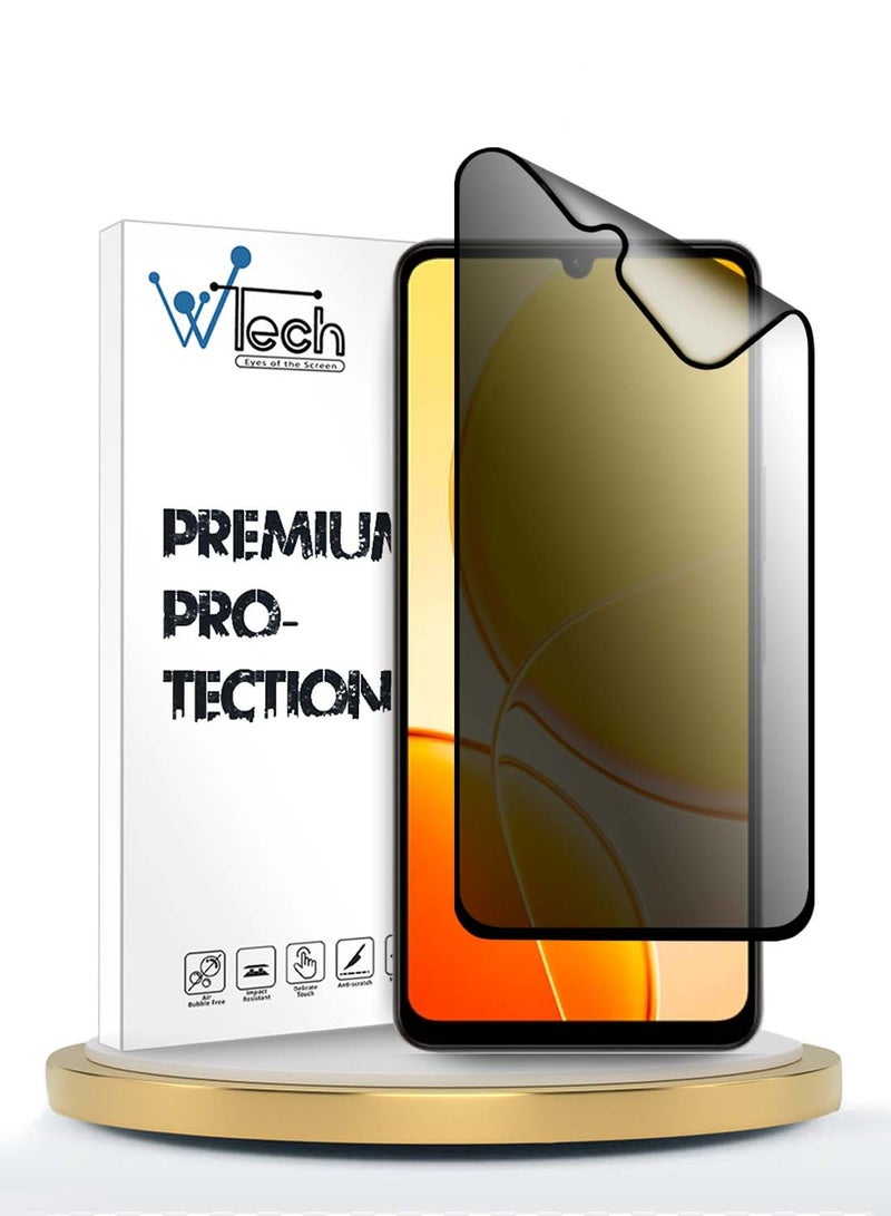 Wtech vivo Y04 4G / vivo Y29s 5G 2025 Premium Nano Ceramic Privacy Full Glue Full Cover Matte Flexible Screen Protector (MSCNMP) - Clear/Black - Image 1