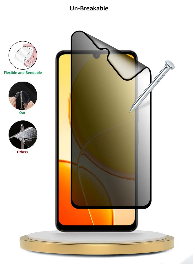 Wtech vivo Y04 4G / vivo Y29s 5G 2025 Premium Nano Ceramic Privacy Full Glue Full Cover Matte Flexible Screen Protector (MSCNMP) - Clear/Black - Image 4