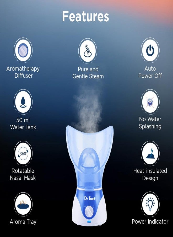 Dr Trust Home Spa Face/Nose Vapouriser Steamer For Cold & Cough (Blue Vaporiser) 901 - Image 4