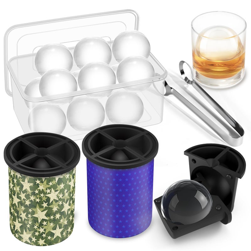 Unigul Clear Ice Cube Maker  2 Pack Large Ice Cube Molds  Ice Ball Maker Mold For Whiskey Lover  2.5"" Stainless Steel Ice Maker  Easy-Release Old Fashioned Ice Cube Mold  Special Bourbon Gifts For Men - Image 1