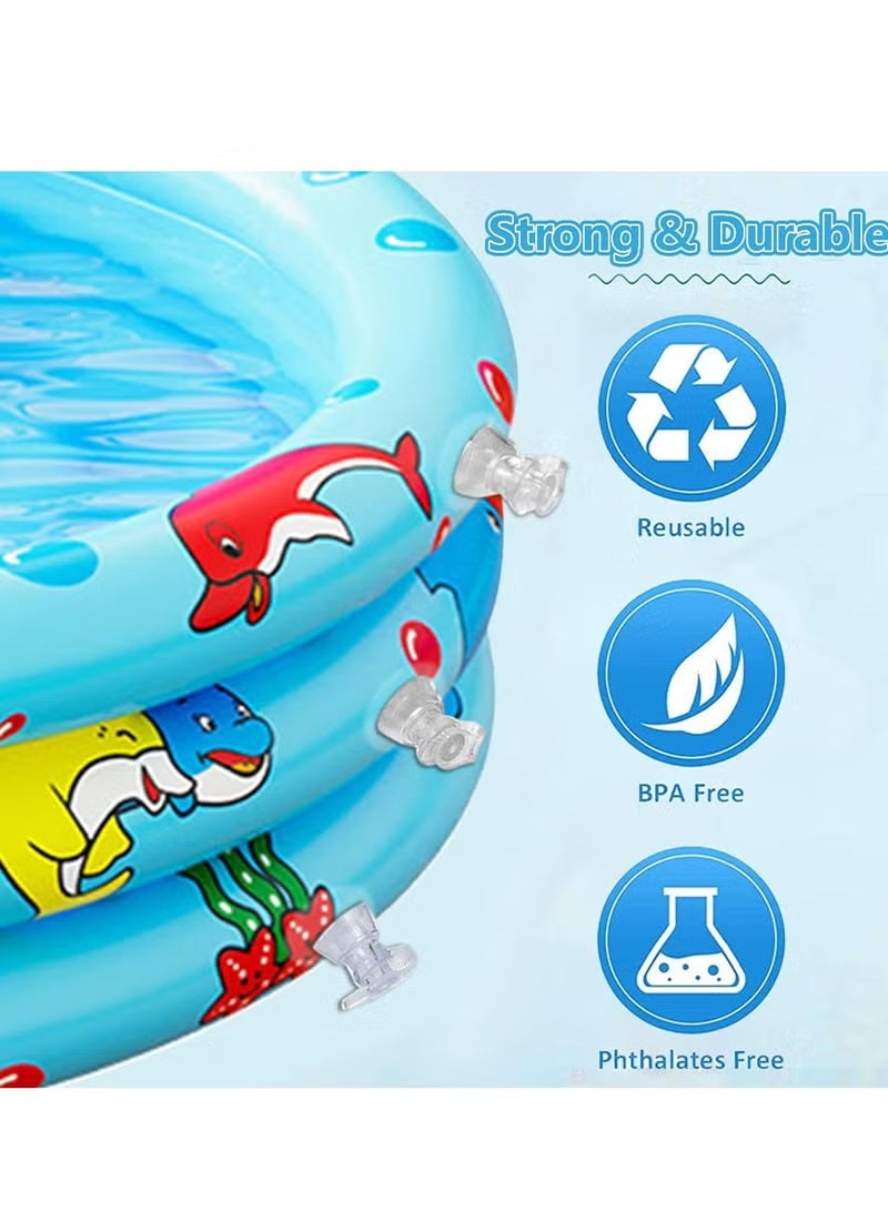 Topyich Inflatable Swimming Pools for Kids,Round Swimming Pool,Portable Children Cartoon Ocean Pool with Little Pump,Kiddie Paddling Pool for Home Outdoor(Blue)  - Image 3