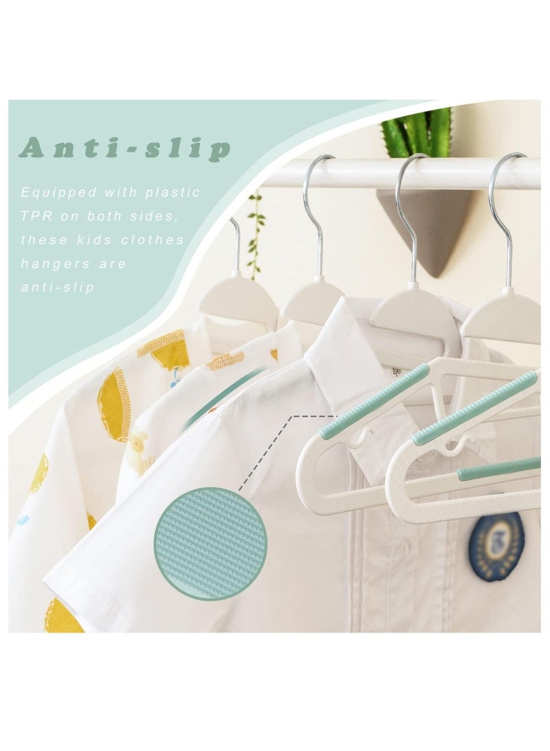 Red Dot Gift Pack Of 30pc WhiteNon-Slip Kids Hangers, Plastic Hangers, S-Slide 12" (30cm) with 360° Swivel Hook Space Saving for Children Closet.  - Image 5