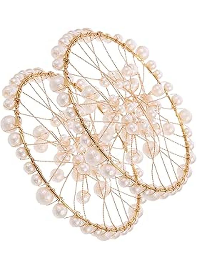 Pearl Jewelry Display Rings 2pcs White Photo Props Studio Backdrop Decorative Accessories - Image 1