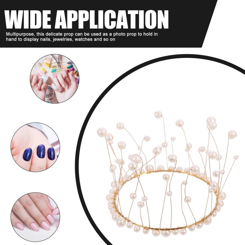 Pearl Jewelry Display Rings 2pcs White Photo Props Studio Backdrop Decorative Accessories - Image 4