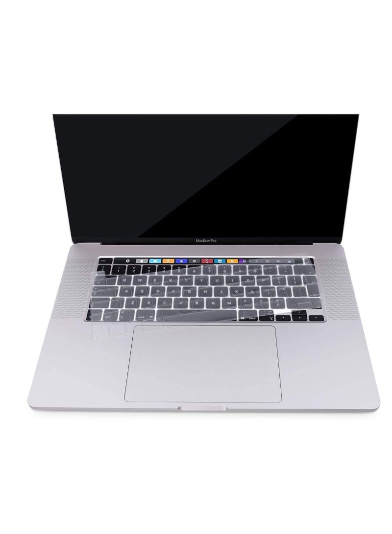 AMM UK Layout Clear Keyboard Cover Compatible with Mac Book New Pro 16" Model: A2141 with Touch Bar & Touch ID (2019, 2020) & 2020 MacBook New Pro 13" Model: A2338 M1/A2251 / A2289 with Retina display and Touch bar & Touch ID. - Image 4