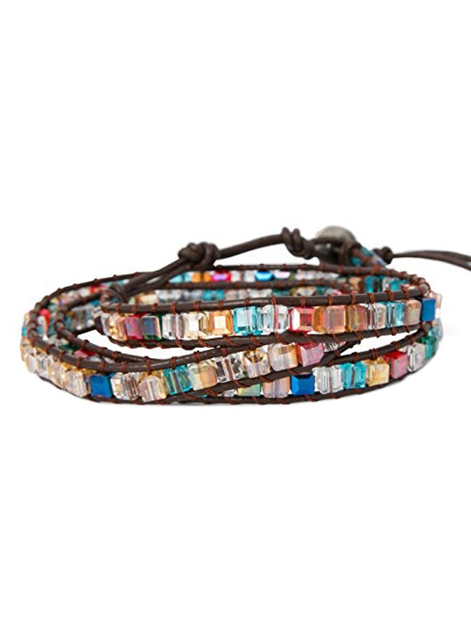 SPUNKYsoul 3 Wrap Dazzling Multi Color Crystal Leather Bracelet Collection