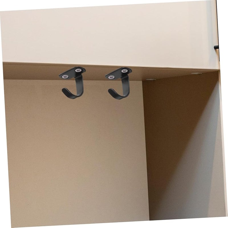 10Pcs Black Under Cabinet Hooks for Kitchen Bathroom Space Saving Wall Mounted Coat Hooks - Image 5