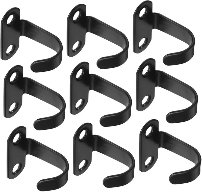 10Pcs Black Under Cabinet Hooks for Kitchen Bathroom Space Saving Wall Mounted Coat Hooks - Image 1