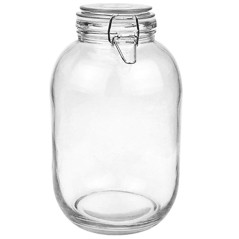 Folinstall 1 Gallon Glass Jar With Airtight Lid  Large Mason Jar For Pickled Eggs  Clear Glass Storage Jar For Kombucha  Limoncello  Sun Tea (Extra 1 Gasket) - Image 1