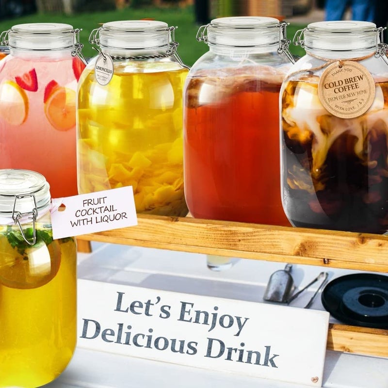 Folinstall 1 Gallon Glass Jar With Airtight Lid  Large Mason Jar For Pickled Eggs  Clear Glass Storage Jar For Kombucha  Limoncello  Sun Tea (Extra 1 Gasket) - Image 4