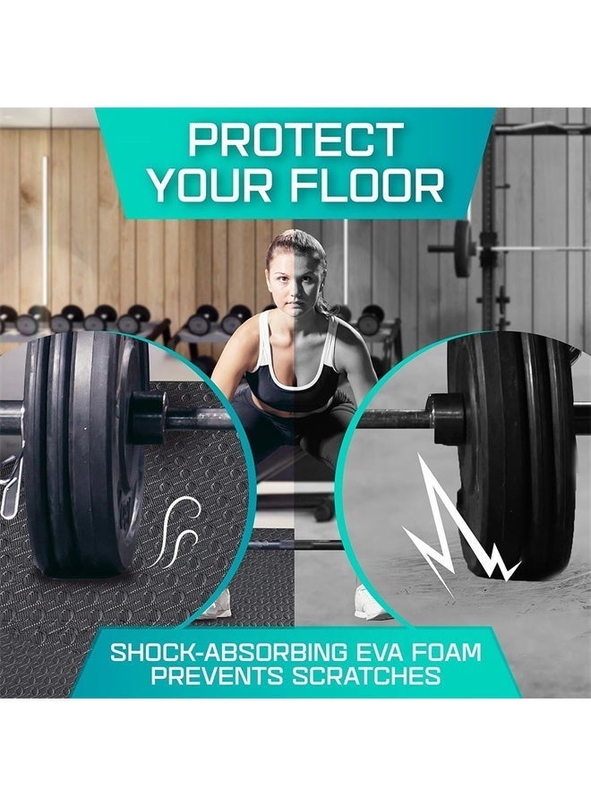 HOMESTAR Pack of 12 Interlocking Foam Mats, for Gym, Exercise, Yoga, 30cm*30cm Each Tile, Black - Image 4