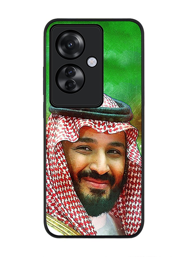 Stylizedd Rugged Black edge case for Oppo Reno11 F / Oppo F25 Pro 5G, Slim fit Case Flexible Rubber Edges Anti Drop TPU Gel Thin Cover -  HH Mohammed Bin Salman - Image 1