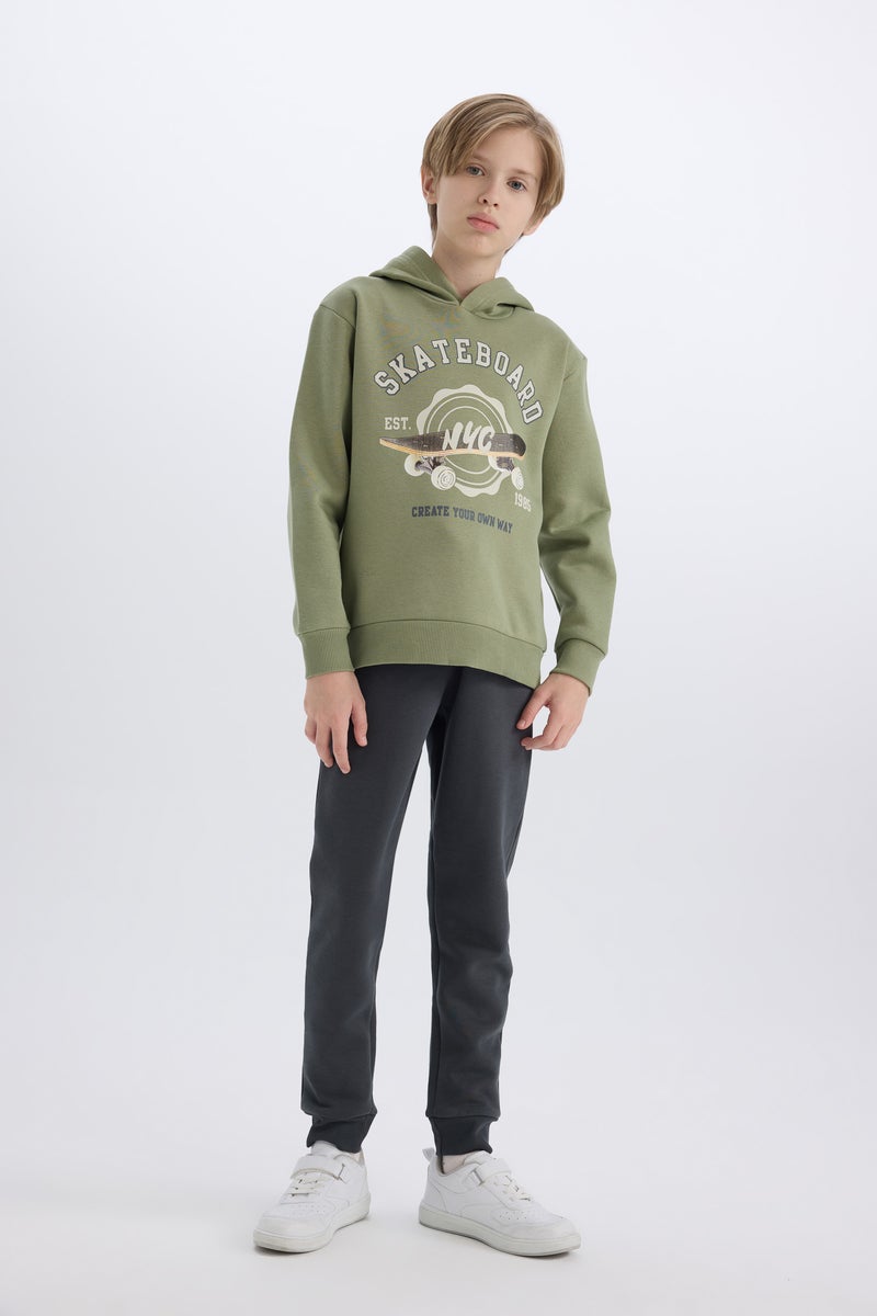 DeFacto Boy Printed Sweatshirt Elasticated Sweatpants 2 Piece Set  - Image 1