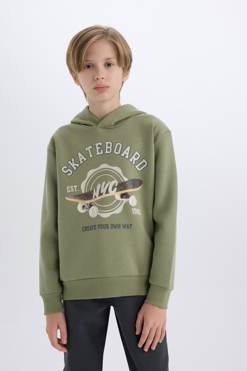 DeFacto Boy Printed Sweatshirt Elasticated Sweatpants 2 Piece Set  - Image 3