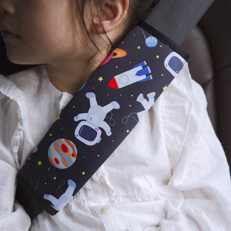 YR Seat Belt Cover for Kids, Soft Comfort Seat Belt Cushion for Children, Cute Cartoon Pattern Car Seat Belt Pads Cover for Girls and Boys, 1 Pack, Spaceman - Image 2