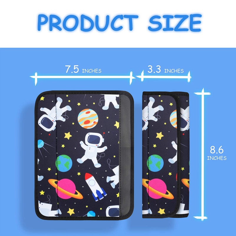 YR Seat Belt Cover for Kids, Soft Comfort Seat Belt Cushion for Children, Cute Cartoon Pattern Car Seat Belt Pads Cover for Girls and Boys, 1 Pack, Spaceman - Image 4
