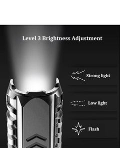 Excefore Flashlights, 2 Pcs Mini Special Forces Strong Light Flashlight, Multifunctional Rechargeable Flashlight, Super Bright Flashlight, Best Camping, Outdoor, Emergency, Everyday Carry  - Image 5