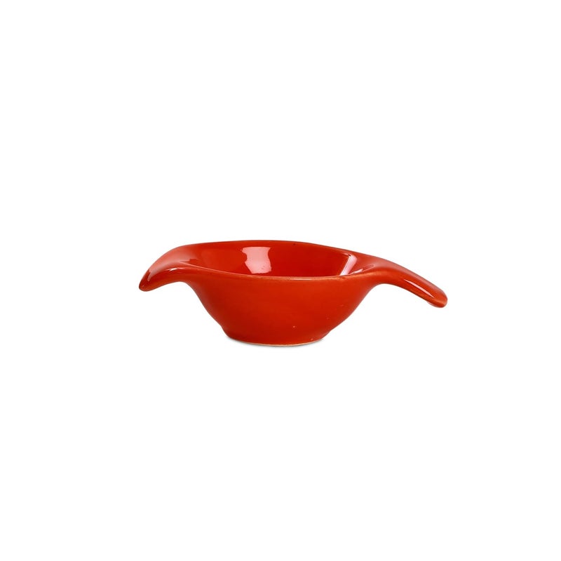 Caffeine Ceramic Handmade Glossy Red Dip And Sauce Set Of 12 - Image 3