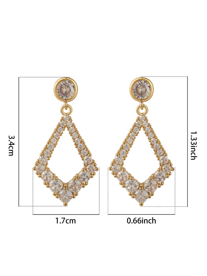 Take Two Embellished Diamond Shape Drop Earrings - Image 4