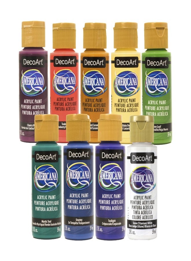DecoArt Americana Acrylics Paint, New Paint Colors 2024 Set, 9 Colors, 2 Fl oz Bottle (Pack of 9) - Image 1