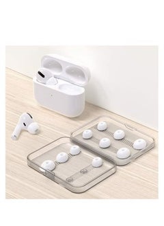 Ocean Ear Tips Replacement Silicon Tips Compatible for Airpods Pro, Fit in The Charging Case, Anti-Slip Reducing Noise in-Ear Eartips, White Ear Buds with Portable Storage Box 6 Pairs (S/M/L)  - Image 5