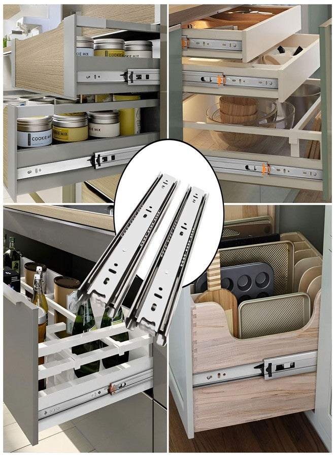 Volo Heavy Duty Drawer Slides, Full Extension Ball Bearing Runners | Pack of 2 Piece | Channels for Kitchen Cabinets, Wardrobes, and Dressers (Stainless Steel, 18 Inch) - Image 5