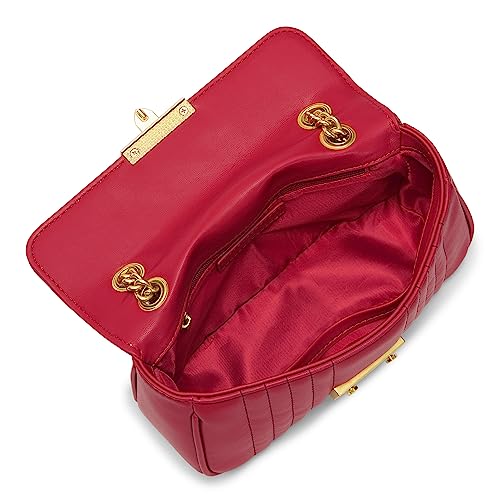 Miraggio Naomi Solid Quilted Crossbody Bag With Convertable Sling Strap For Women, Red - Image 4