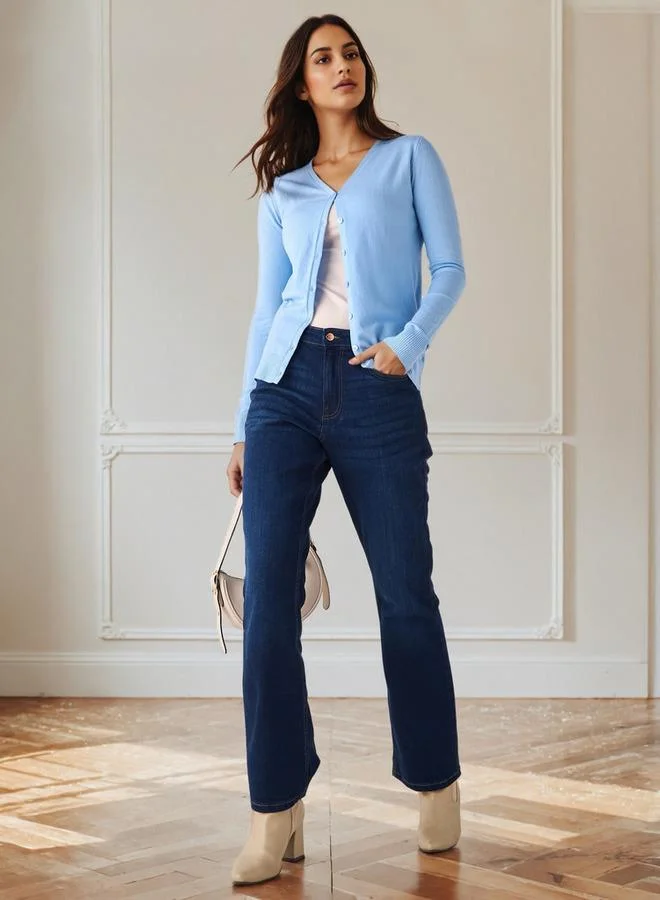 تواكستريمز كارديجان  بنقوش وياقة على شكل