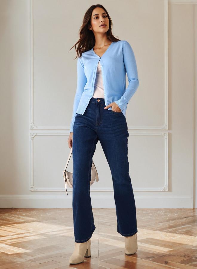 تواكستريمز كارديجان  بنقوش وياقة على شكل - Image 2