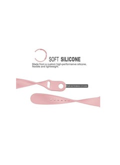 Generic For Apple Watch Series 4/5 Strap Band 42/44mm - Sport Rubber Bracelet Watchband- Sand Pink  - Image 3