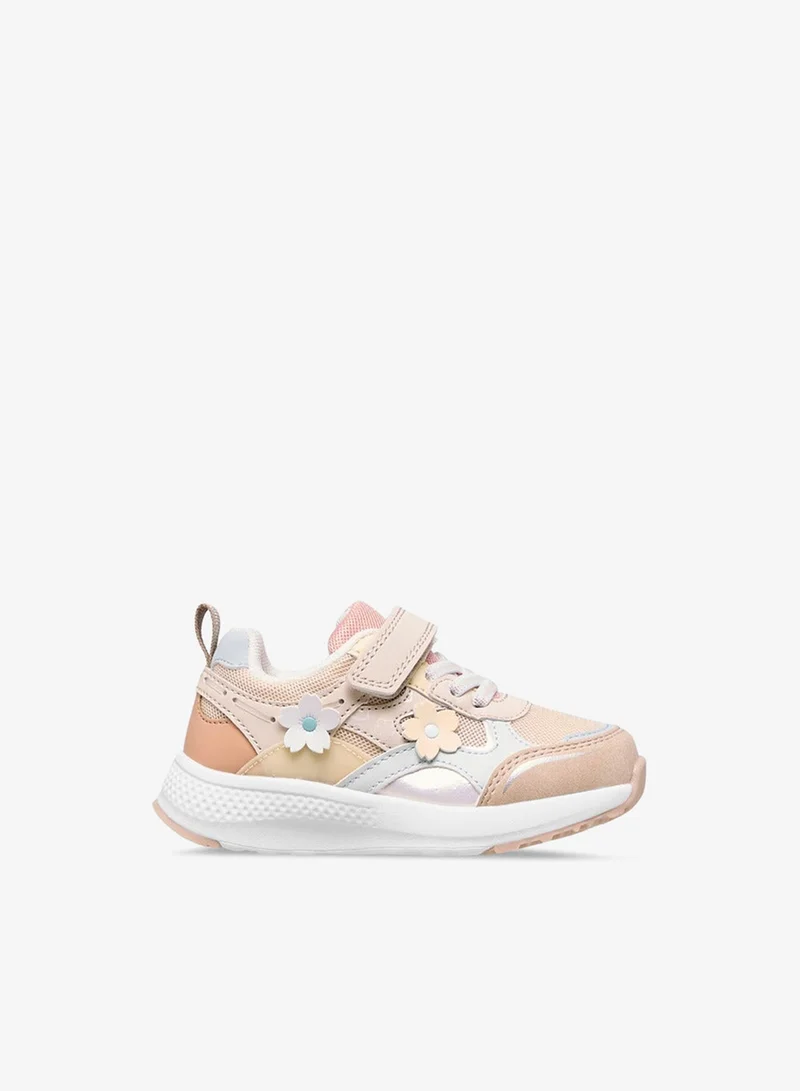 جونيورز سنيكرز بناتي بزخارف زهور وإغلاق بشريط لاصق