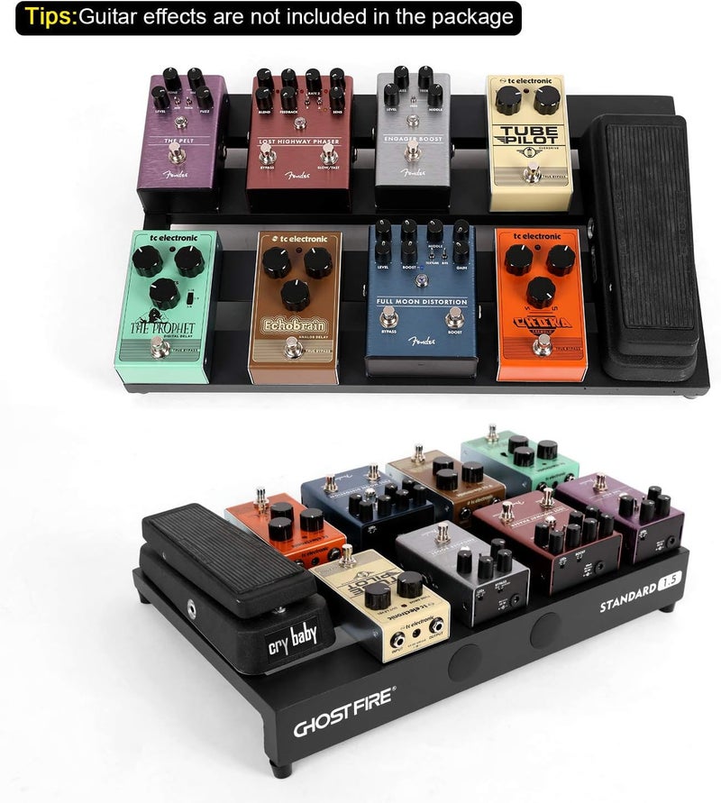 GHOSTFIRE Ghost Fire Guitar Pedal Board Aluminum Alloy 3.0lb Effect Pedalboard 19.6"x11.8" with Carry Bag,V series (V-STANDARD 1.5) - Image 3
