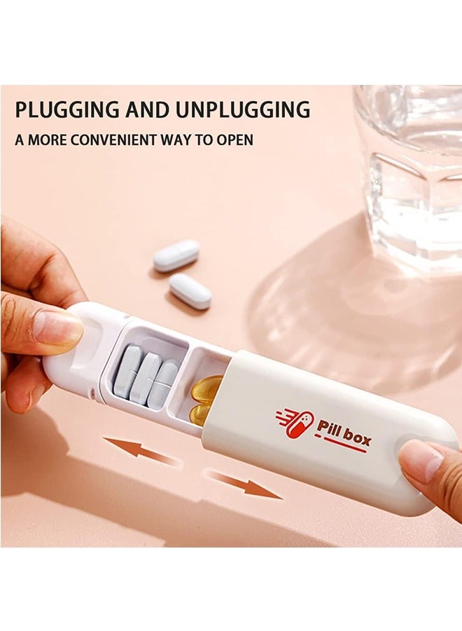 JCB CHIC Portable Pill Organizer Daily Pill Case Small Pill Box with 3 Compartments for Storage Pills Vitamin Fish Oil Supplements and Medication for Travel, 2pcs  - Image 2