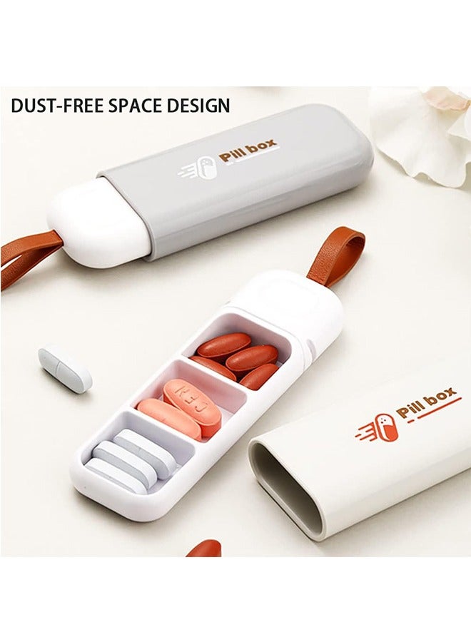 JCB CHIC Portable Pill Organizer Daily Pill Case Small Pill Box with 3 Compartments for Storage Pills Vitamin Fish Oil Supplements and Medication for Travel, 2pcs  - Image 3