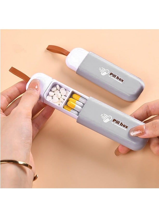 JCB CHIC Portable Pill Organizer Daily Pill Case Small Pill Box with 3 Compartments for Storage Pills Vitamin Fish Oil Supplements and Medication for Travel, 2pcs  - Image 1
