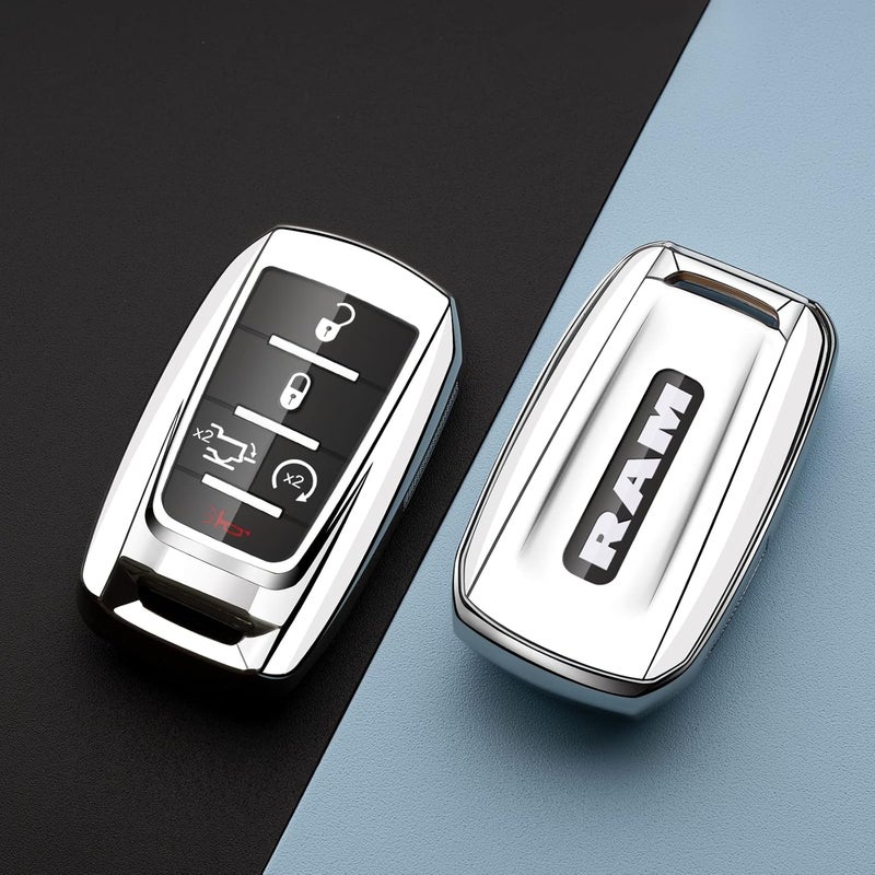 ZSPDACC Silver Key Fob Cover for Dodge Ram - Image 4