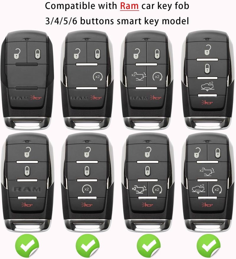 ZSPDACC Silver Key Fob Cover for Dodge Ram - Image 3