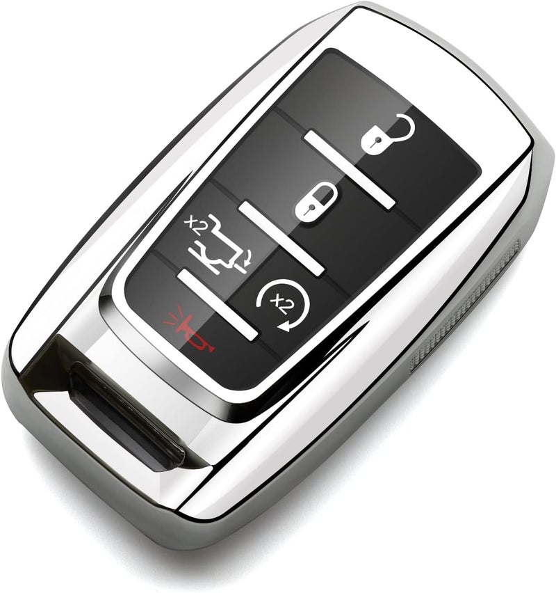 ZSPDACC Silver Key Fob Cover for Dodge Ram - Image 1