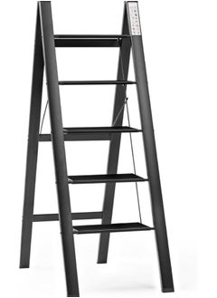 Generic 5 Step Folding Ladder: Wide Pedal, Lightweight Metal - Portable Ladder (Metal)(5 Steps)  - Image 1