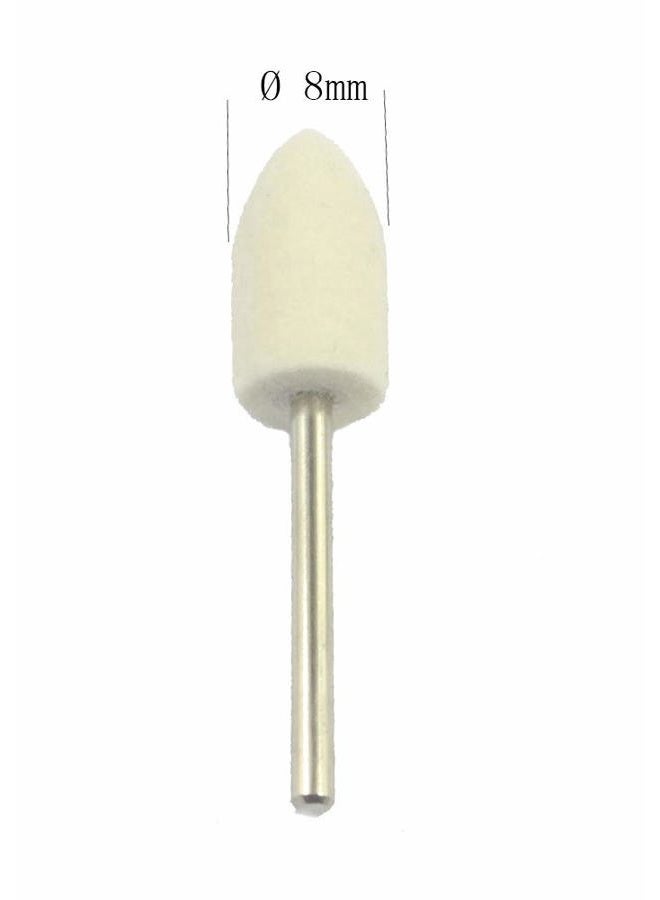 Luo ke 8mm Diameter Bullet shape Polishing Buffing Wheels Wool Felt Mounted Mandrel Grinding Bits Grinder Head Rotary Tool Accessories Drill Tools Attachment - 1/8 Inch Shank - Image 5