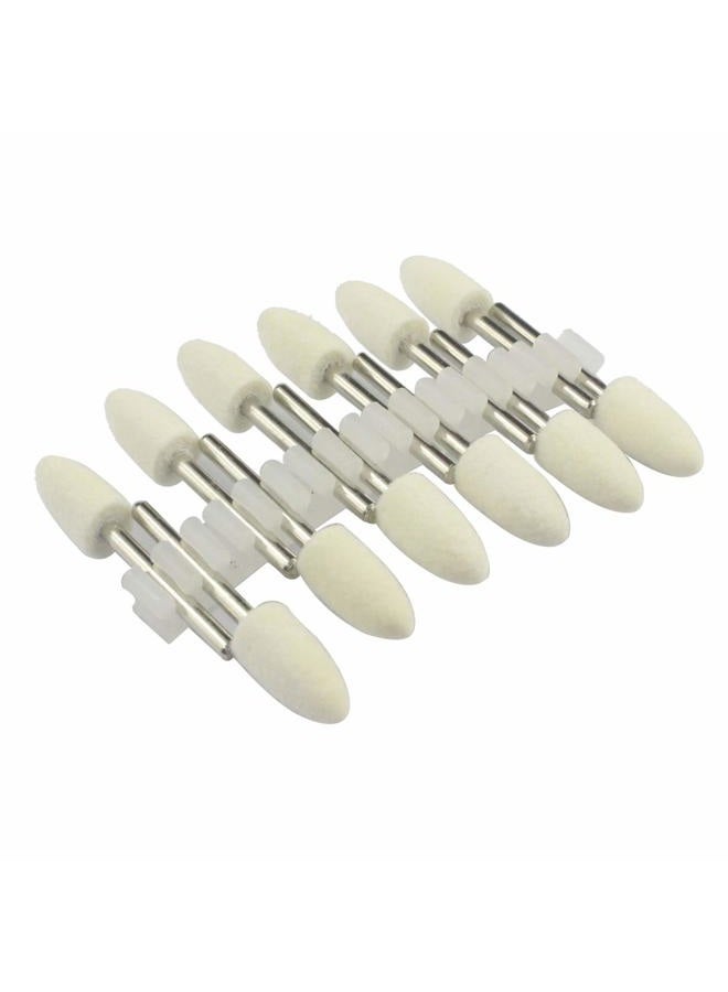 Luo ke 8mm Diameter Bullet shape Polishing Buffing Wheels Wool Felt Mounted Mandrel Grinding Bits Grinder Head Rotary Tool Accessories Drill Tools Attachment - 1/8 Inch Shank - Image 2