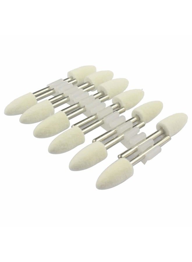Luo ke 8mm Diameter Bullet shape Polishing Buffing Wheels Wool Felt Mounted Mandrel Grinding Bits Grinder Head Rotary Tool Accessories Drill Tools Attachment - 1/8 Inch Shank - Image 1