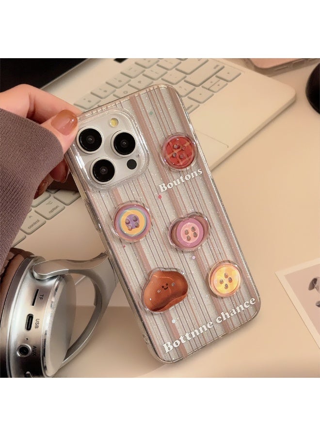 NIBEMINENT 3D Button-patterned Apple Protective TPU Case Cover For iPhone 16, Clear - Image 2