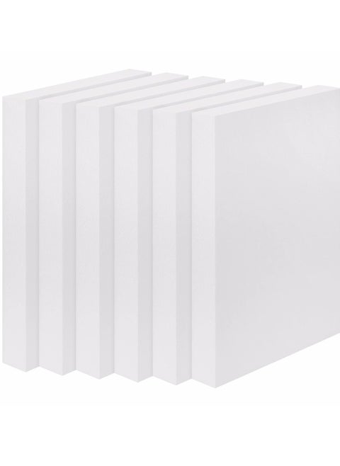 Craft Foam Block - Rectangular Polystyrene Foam Sheet for Modelling, School Projects, Textbooks, Sculptures and Floral Arrangements, Pack of 6 (Size- 30 x 15 x 2 cm)