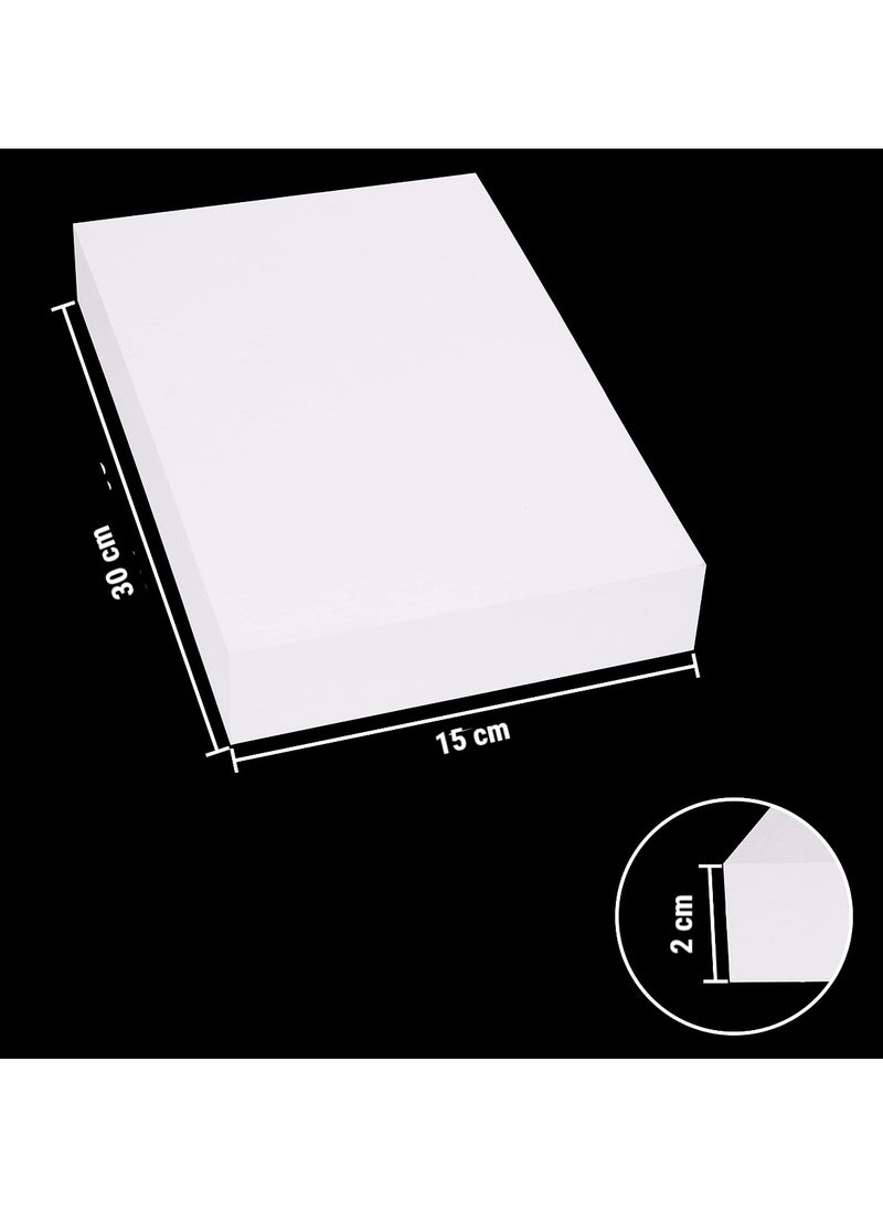 CRAFT MAGIC - Craft Foam Block - Rectangular Polystyrene Foam Sheet for Modelling, School Projects, Textbooks, Sculptures and Floral Arrangements, Pack of 6 (Size- 30 x 15 x 2 cm) - Image 1