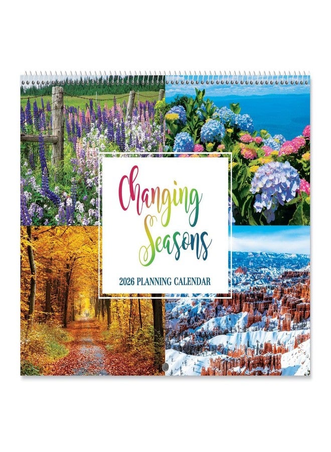 Current 2026 Seasons Big Grid Wall Calendar, 12-Inch x 9-Inch Size Closed, 18-Inch Size Open, Large Bookstore-Quality, Spiral-Bound Hanging Monthly Calendars for Kitchen & Office, by Current - Image 1
