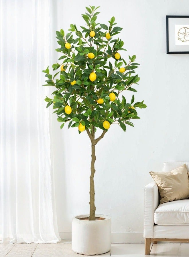 أف بي سي أشجار الليمون الاصطناعية - النباتات الزائفة الطبيعية تقريبا في الأماكن الداخلية ، مع التجميع السهل ، والصيانة المنخفضة ، مثالية لكل من الديكورات الداخلية والديكورات الشرفة في الهواء الطلق - Image 1