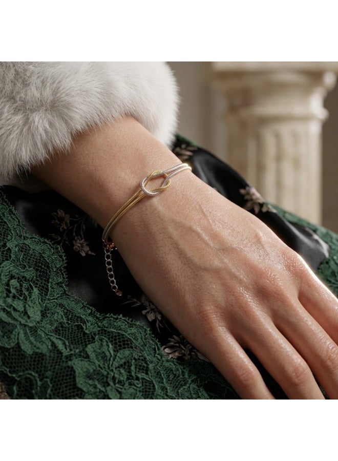 Julia Store 18K Gold/Silver Plated Metal Aesthetic Exquisite Luxury Elegant Dainty Cute Trendy Delicate Modern Love Matching Infinity Best Friendship Dainty Snake Hand Chain Adjustable Bracelet For Women Men - Image 3
