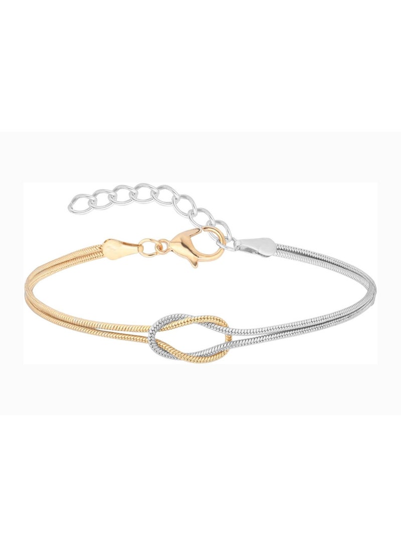 Julia Store 18K Gold/Silver Plated Metal Aesthetic Exquisite Luxury Elegant Dainty Cute Trendy Delicate Modern Love Matching Infinity Best Friendship Dainty Snake Hand Chain Adjustable Bracelet For Women Men - Image 1