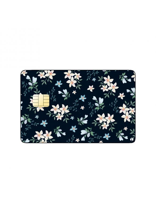 RKN PRINTED BANK CARD STICKER Beautiful White Roses Drawing - Image 1